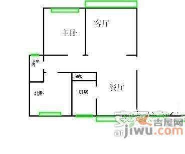 罗山六村3室1厅1卫85㎡户型图