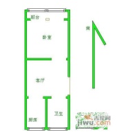 紫叶小区1室1厅1卫51㎡户型图