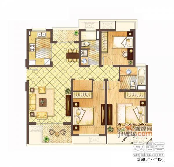 绿地领海写字楼2室1厅1卫68㎡户型图