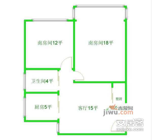 梅四小区2室1厅1卫72㎡户型图