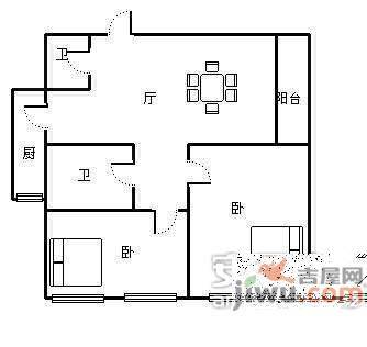 凯旋花苑2室2厅2卫110㎡户型图