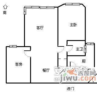 凯旋花苑2室2厅2卫110㎡户型图