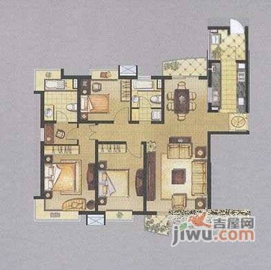 淡水湾花园3室2厅2卫176㎡户型图