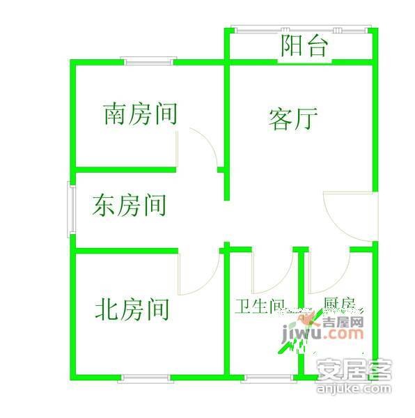 武宁小城3室2厅1卫131㎡户型图