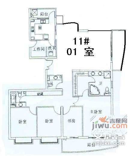 上海壹街区4室2厅3卫217㎡户型图