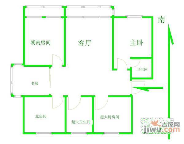 怒江新苑3室2厅2卫135㎡户型图