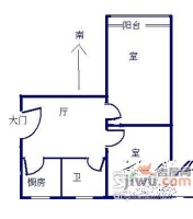 梅州新村2室1厅1卫62㎡户型图