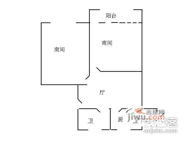 共富四村2室1厅1卫96㎡户型图