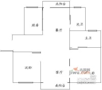 共富四村2室2厅2卫98㎡户型图