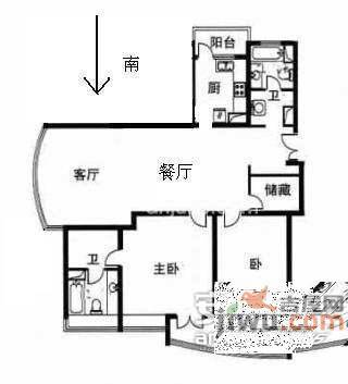 虹桥城市花园2室2厅2卫户型图