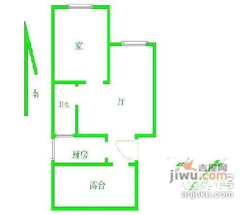 三林苑2室1厅1卫72㎡户型图
