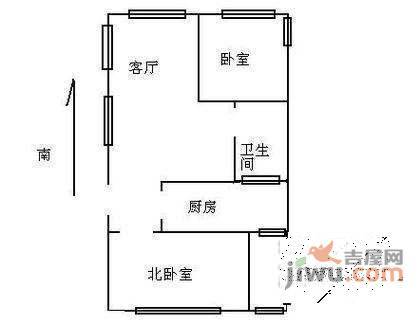 三林苑2室1厅1卫72㎡户型图