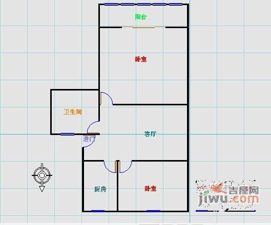 罗阳一村2室1厅1卫90㎡户型图