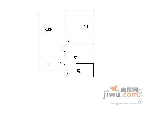 汇成苑五村2室1厅1卫68㎡户型图