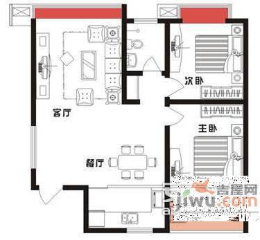 芙蓉花苑2室2厅1卫116㎡户型图