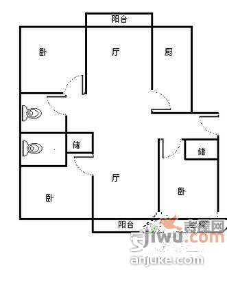 芙蓉花苑3室2厅2卫147㎡户型图