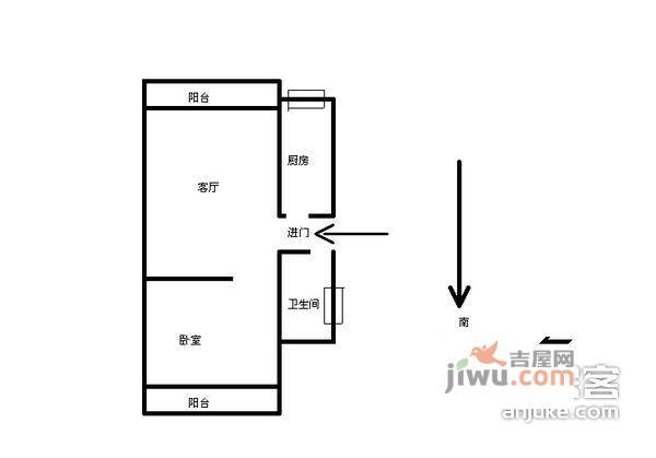 芙蓉花苑1室2厅1卫户型图