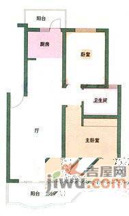 莱顿小城2室2厅1卫123㎡户型图