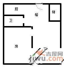 黄浦新苑1室2厅1卫92㎡户型图