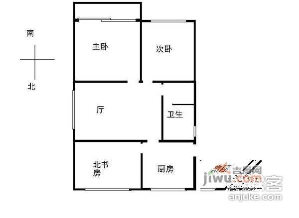 共康七村3室1厅1卫100㎡户型图