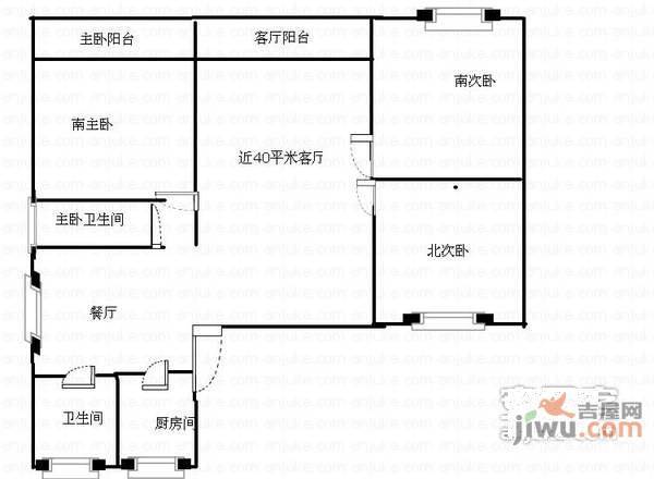 共康七村3室2厅2卫111㎡户型图