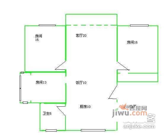 共康七村3室2厅1卫112㎡户型图