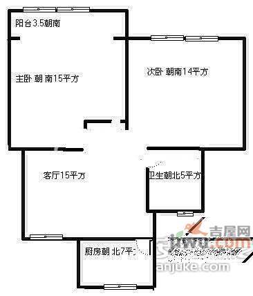 共康七村2室1厅1卫83㎡户型图