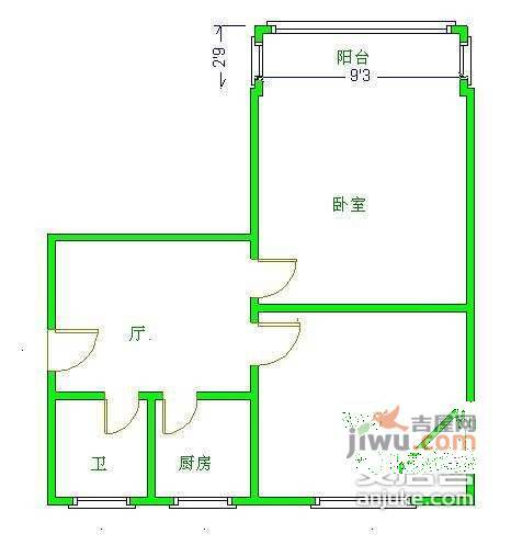 共康七村2室1厅1卫83㎡户型图