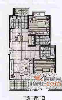 云润家园2室2厅1卫105㎡户型图