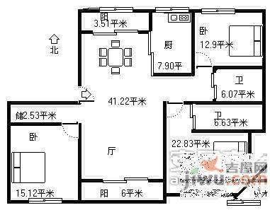 明丰世纪苑4室3厅2卫167㎡户型图