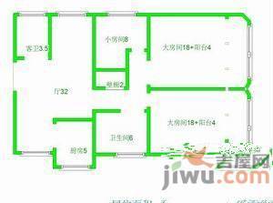 玉兰花苑2室1厅1卫110㎡户型图