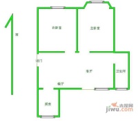 菏三小区2室2厅1卫80㎡户型图