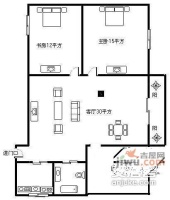 沙田花园3室2厅1卫124㎡户型图