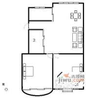 沙田花园2室2厅1卫110㎡户型图