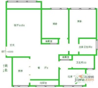 盛世家园3室2厅2卫125㎡户型图