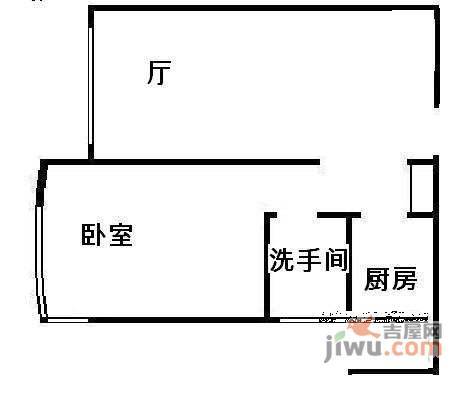 云和花园1室2厅1卫76㎡户型图