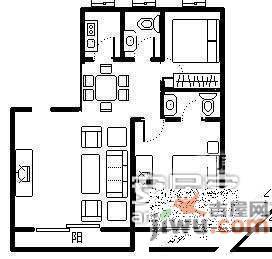 鸿禧花园2室2厅2卫107㎡户型图