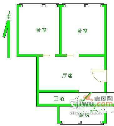 威宁小区2室1厅1卫74㎡户型图