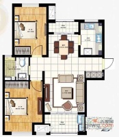 江桥万达广场2室2厅1卫115㎡户型图