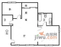 满庭芳花园2室2厅2卫96㎡户型图