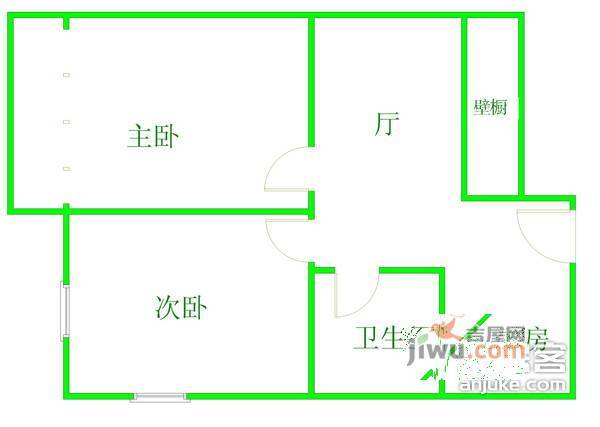 南泉苑小区2室1厅1卫67㎡户型图