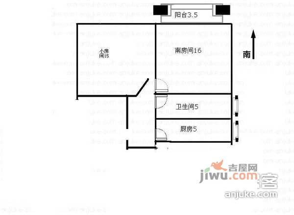 南泉苑小区2室0厅1卫61㎡户型图