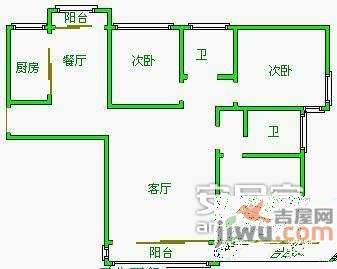 西部俊园4室2厅2卫158㎡户型图