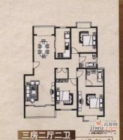 上海家园3室2厅2卫145㎡户型图
