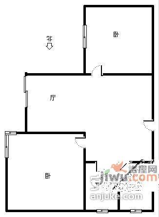 菊园2室2厅1卫102㎡户型图