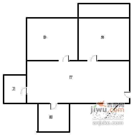 万荣小区2室1厅1卫77㎡户型图