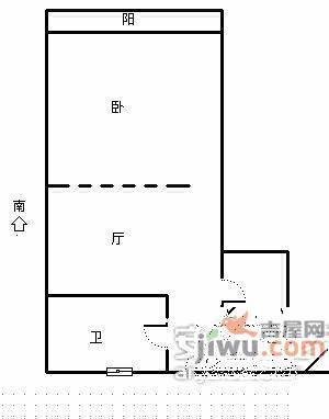 万荣小区1室1厅1卫44㎡户型图