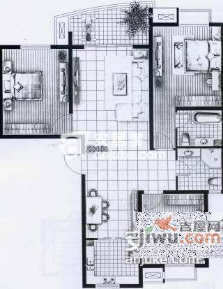 风华水岸3室2厅2卫154㎡户型图