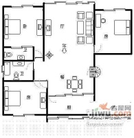 金悦公寓3室2厅2卫136㎡户型图