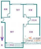 金悦公寓2室2厅1卫91㎡户型图